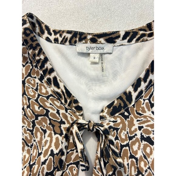 Tyler‎ Boe Animal Print Tassel Tie Shift Dress Small $246 - Picture 4 of 5